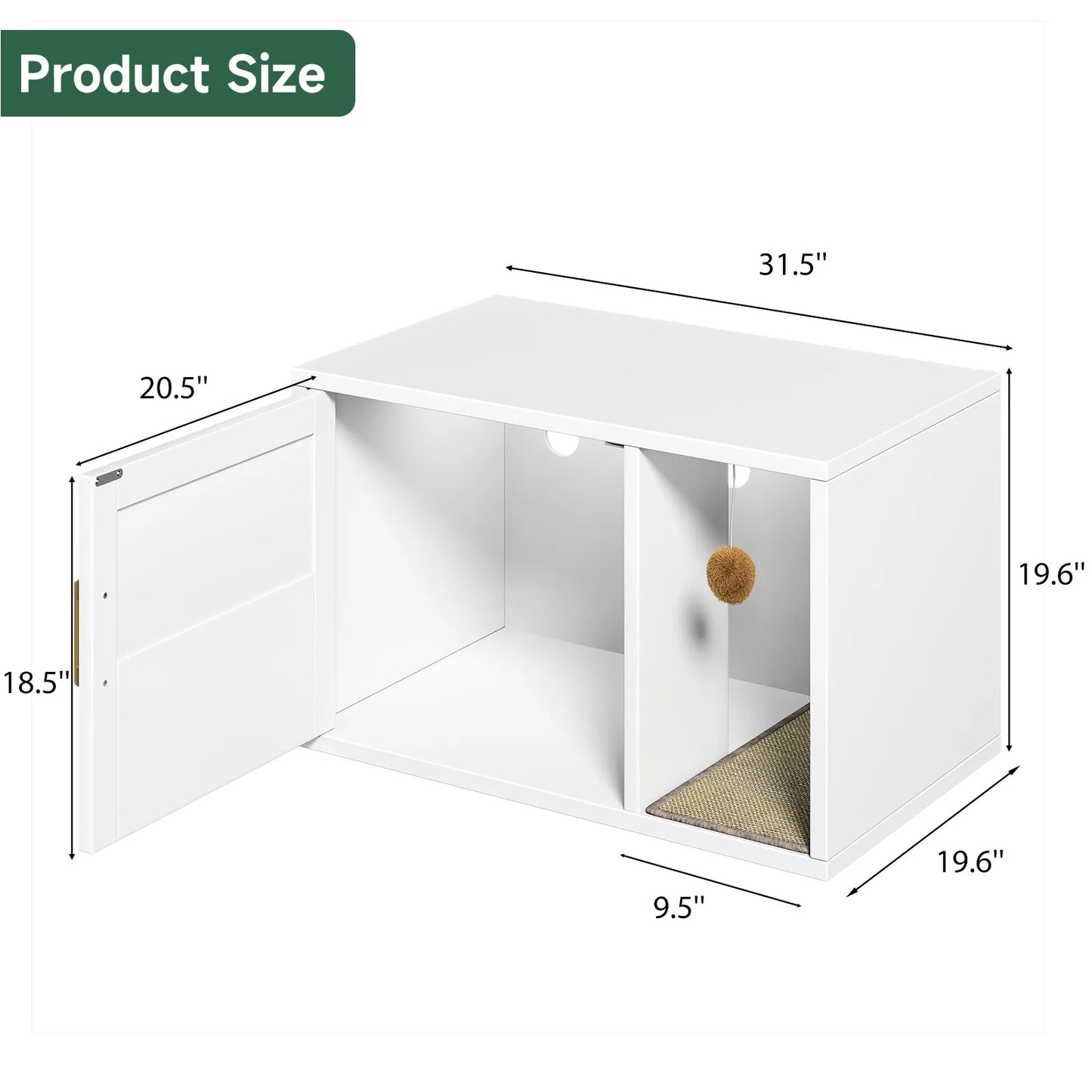 Modern Cat House Cat Litter Box Cabinet Multifunctional Washroom End Table for Bedroom Living Room Cat Litter Box Cabinet