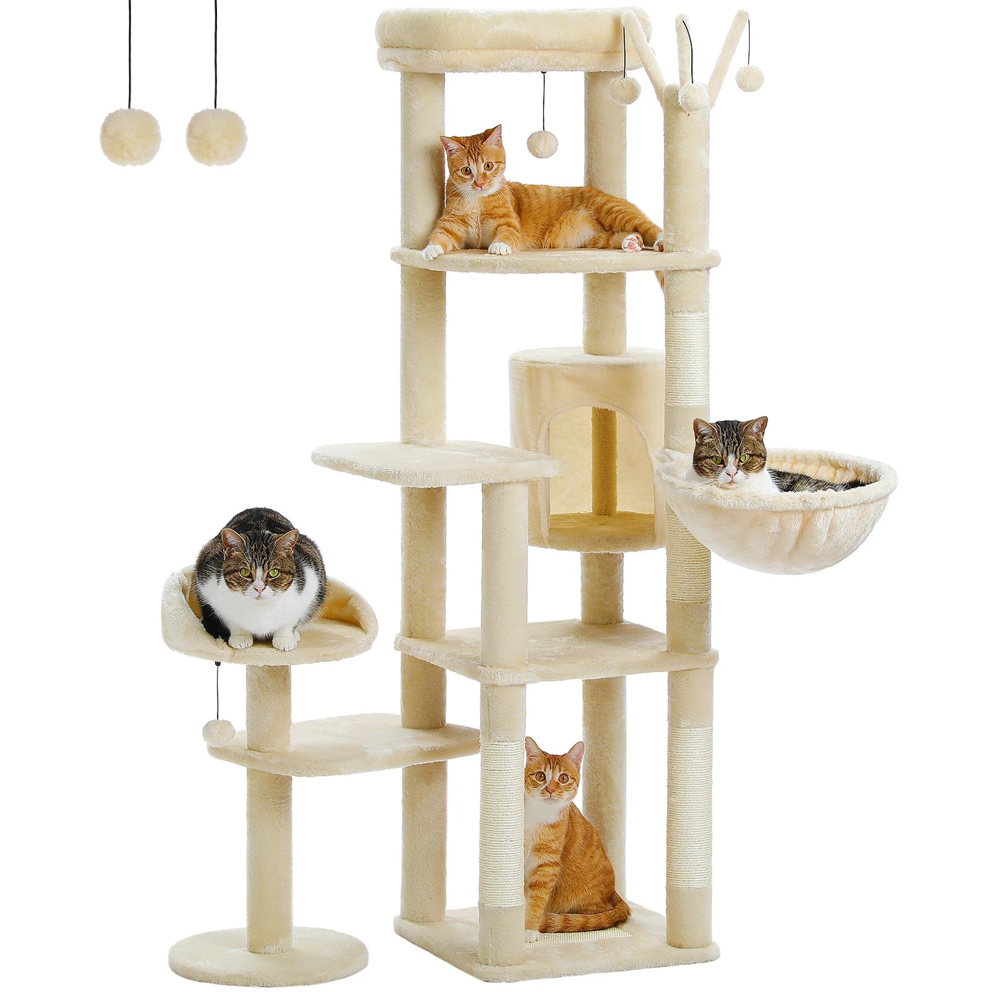 PEQULTICN Multi-Level Cat Tree With Scratching Post Tower