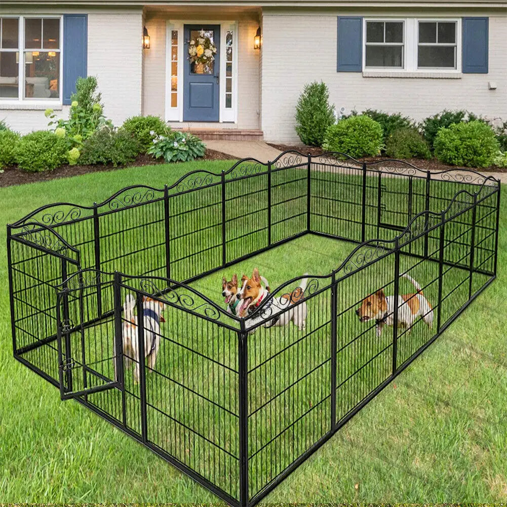 BINGOPAW Eight-Panel Dog Playpen Heavy Duty Folding Fence Indoor Outdoor