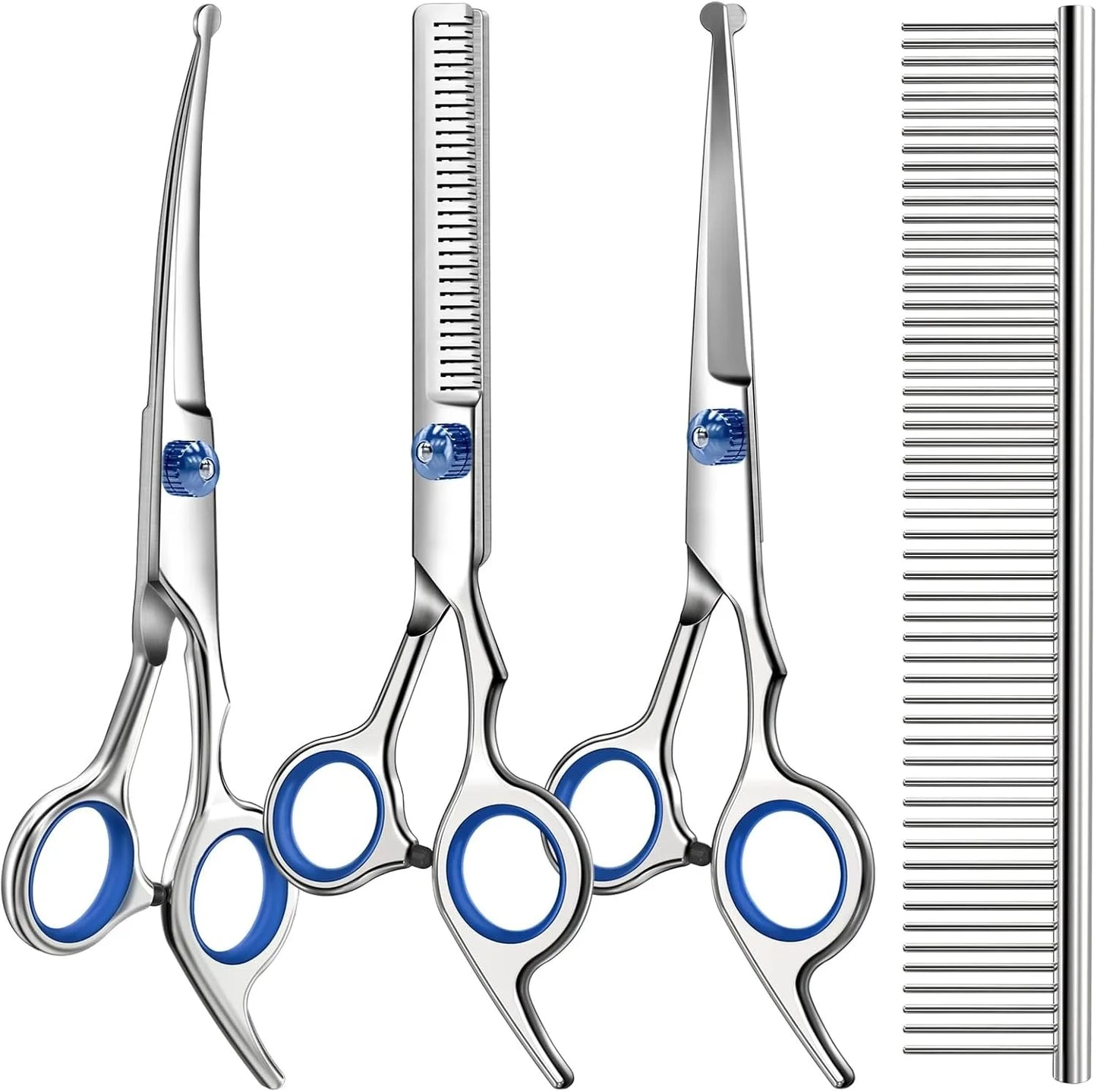 4In1 Dog Cat Premium Pet Grooming Scissors Set With Comb