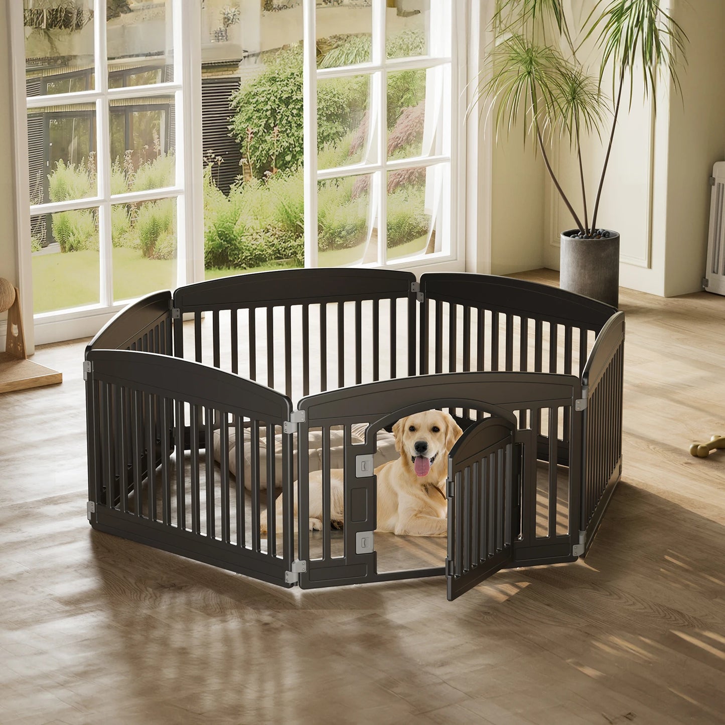 JHK Plastic Dog Playpen Indoor Outdoor Durable Pet Fence