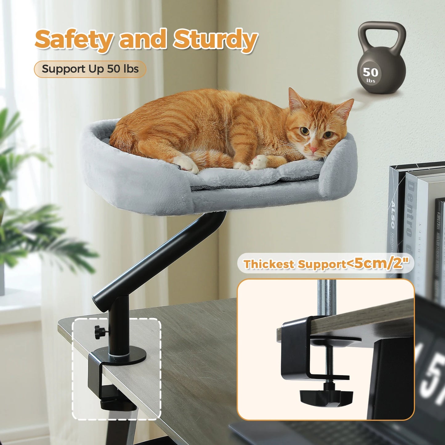 PAWZ Road Cat Desk Bed Stand 360 Degree Rotatable Hammock