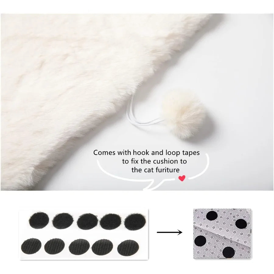 Faux Rabbit Fur Cat Dog Bed Cushion Pad 2 Pack For Cat Tree