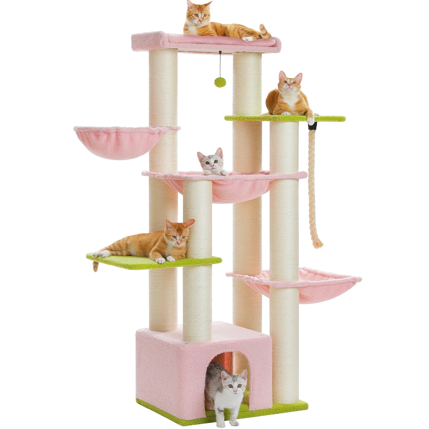 PEQULTICN Multi Level Cat Tree With Scratching Posts