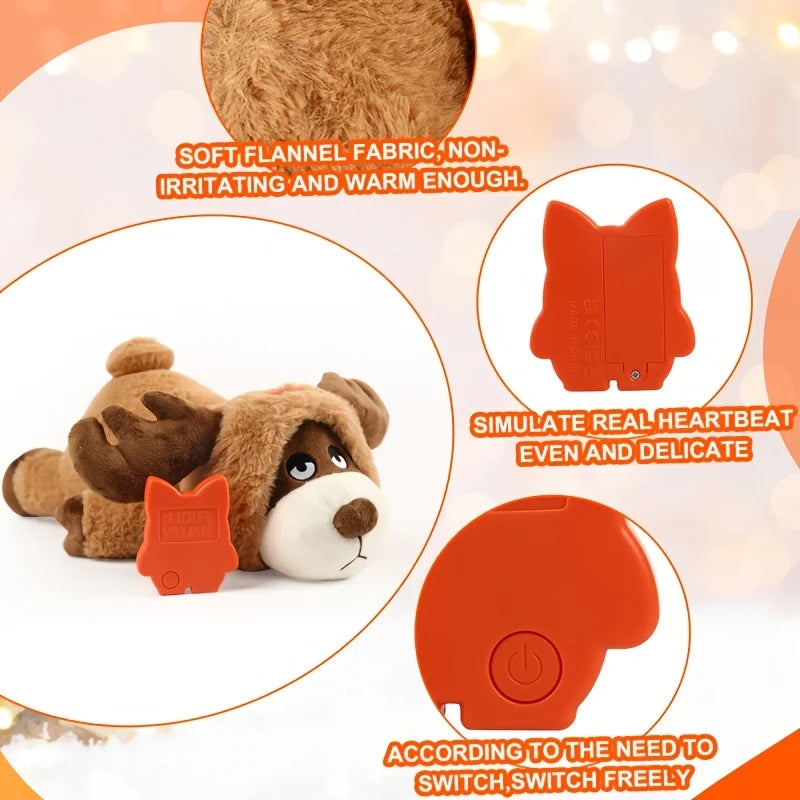 Elk Heartbeat Toys, Dog Toy, Pet Heartbeat Series Toys, Sleep Companion Pillow Toys, Behavior Training Comfort Toys, Puppy