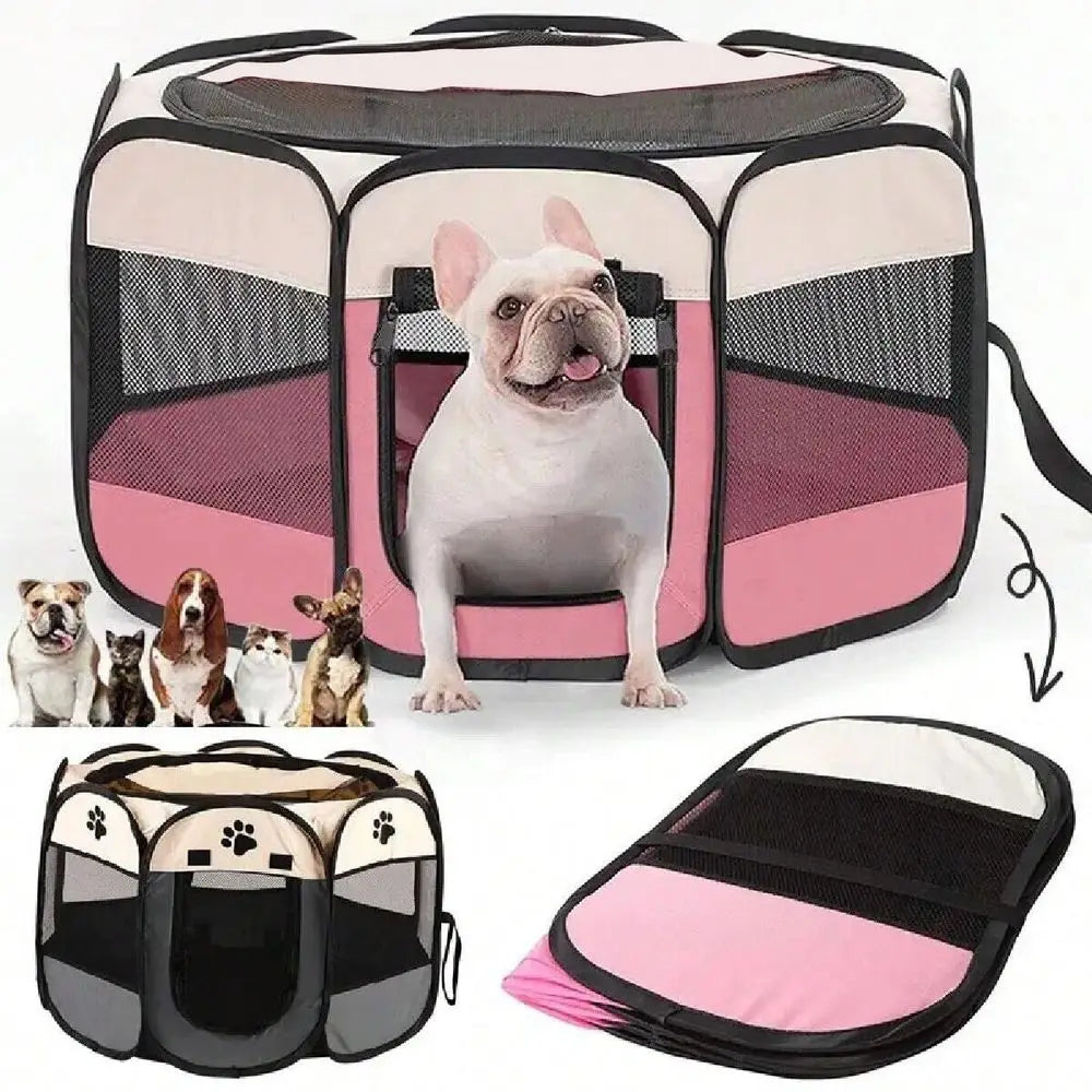 Foldable Dog Playpen Kennel Shelter Outdoor Easy Setup