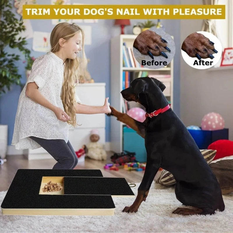 A Deck for Grinding Pet Paws; a Scratching Board for Dog for Nails That Includes a Snack Compartment And a Drawer - a Large Boar