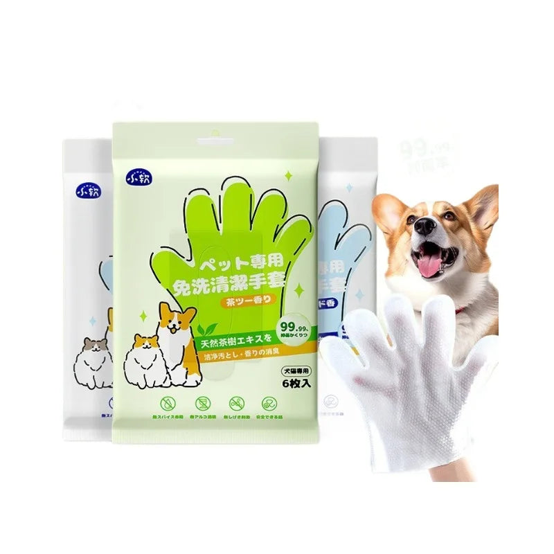 Pet Hair Removal Gloves For Dogs And Cats Bath Deodorizing Wipes