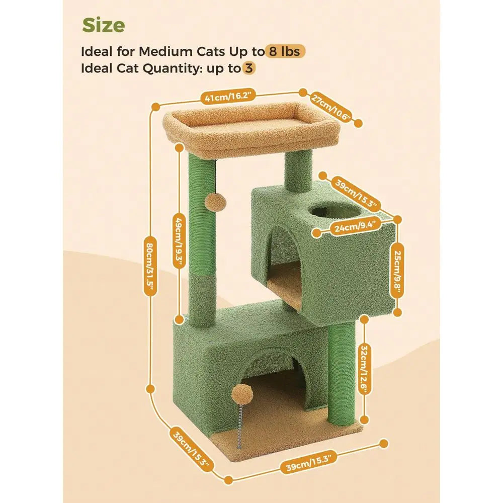 XMSJ Cat Tree Tower Multilevel With Sisal Posts And Toys