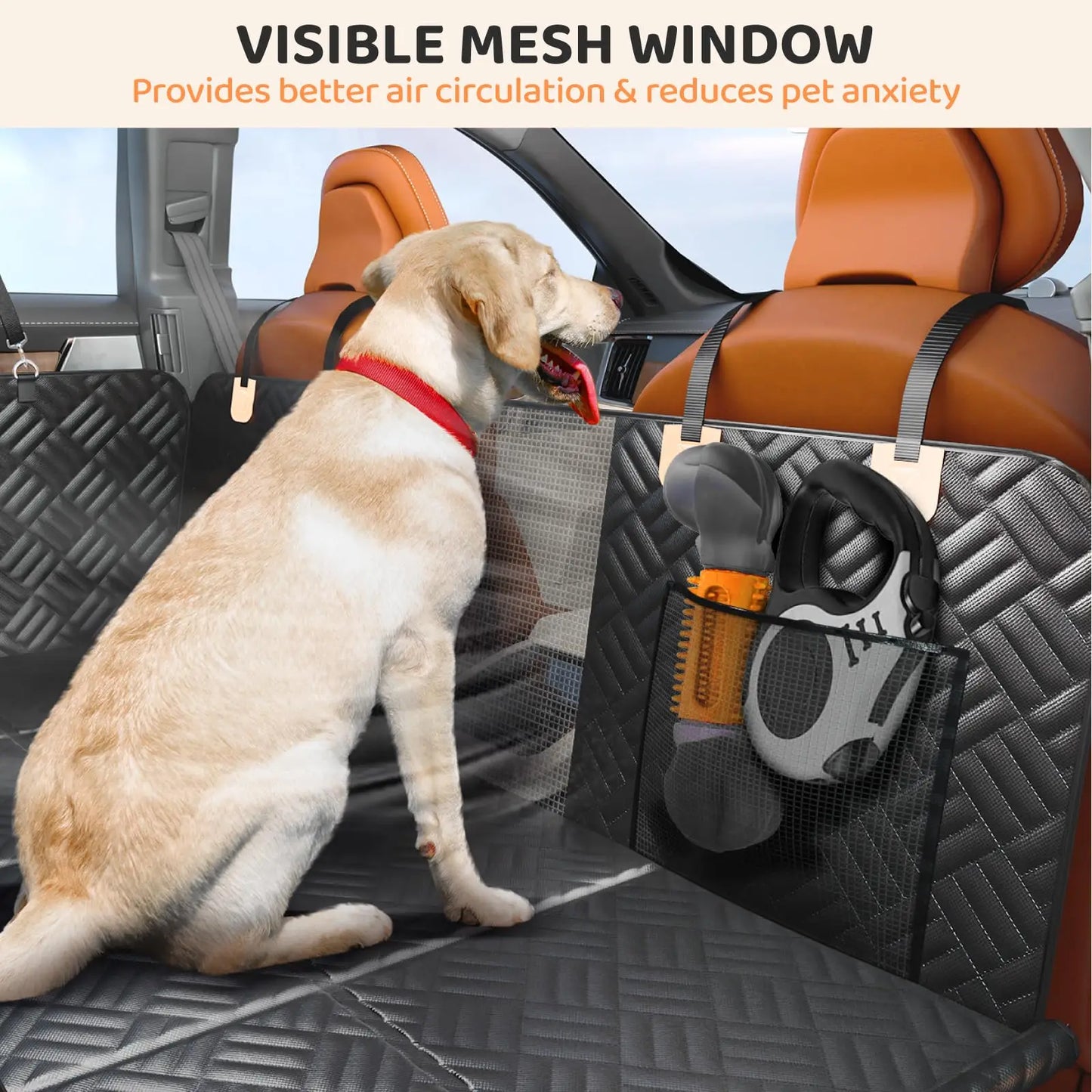 NONECN Dog Car Seat Cover With Rear Extender For Cars