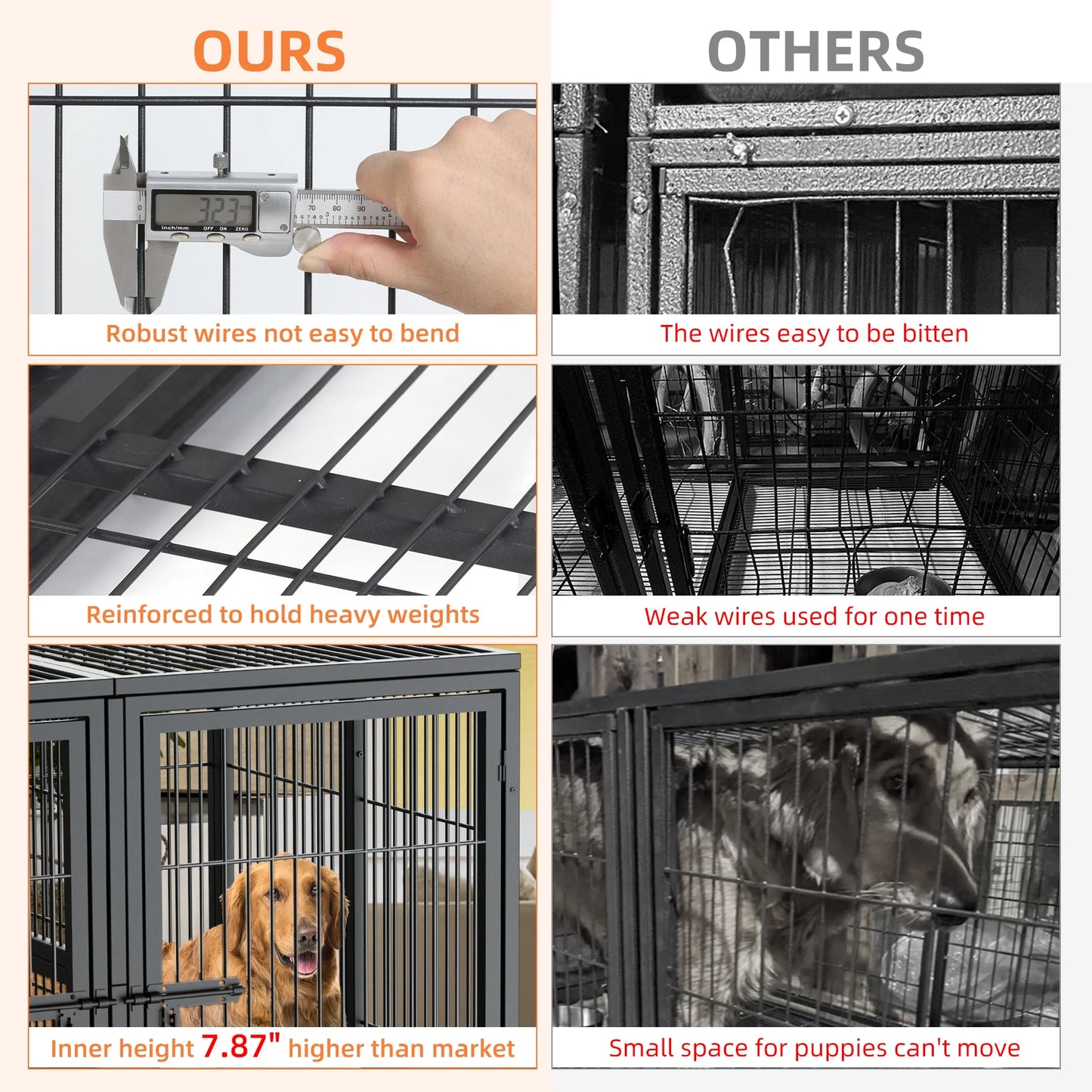 BINGOPAW Metal Pet Playpen Kennel Cage With Removable Trays