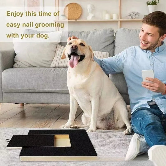 A Deck for Grinding Pet Paws; a Scratching Board for Dog for Nails That Includes a Snack Compartment And a Drawer - a Large Boar