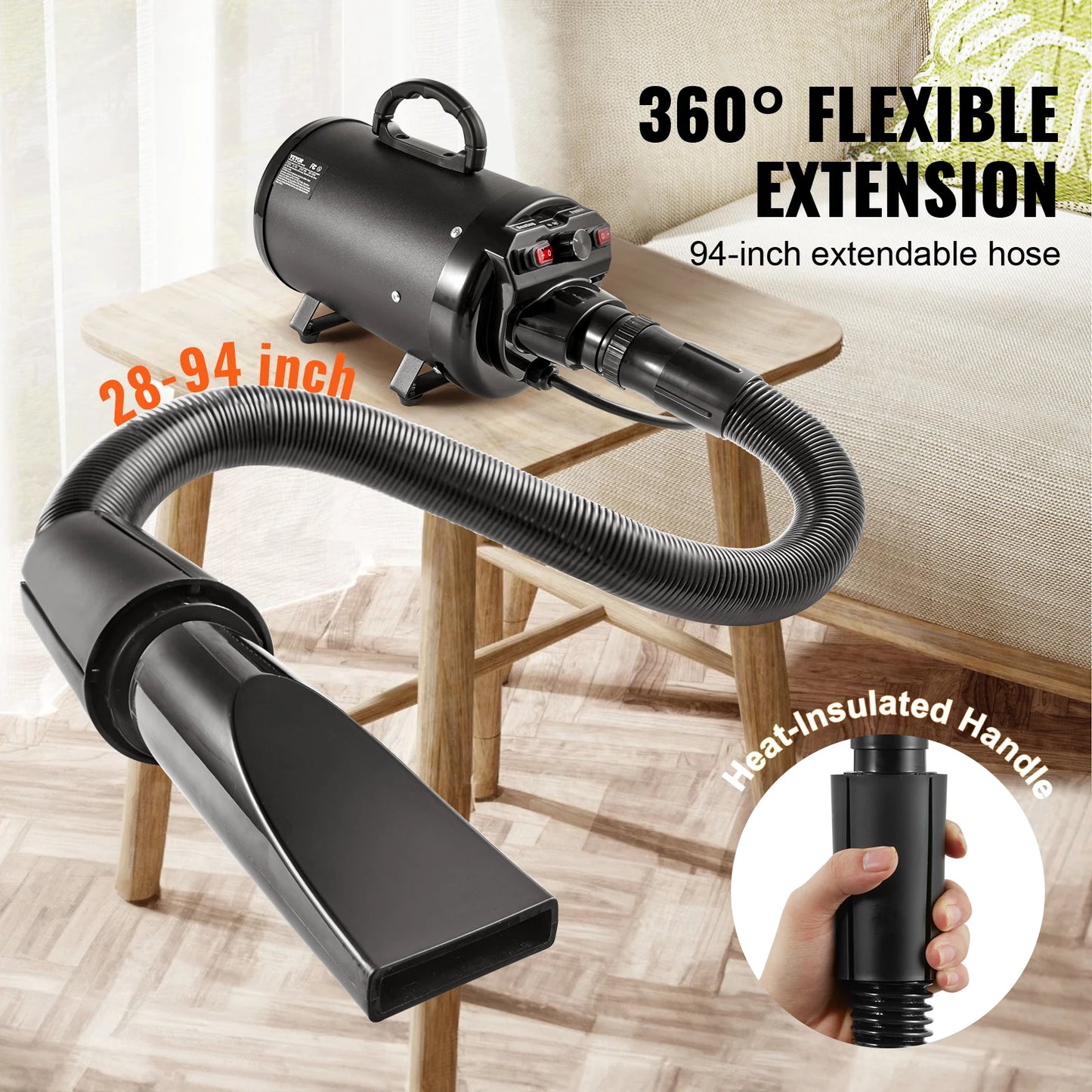 SucceBuy Dog Dryer 2000W Pet Grooming Adjustable Temperature
