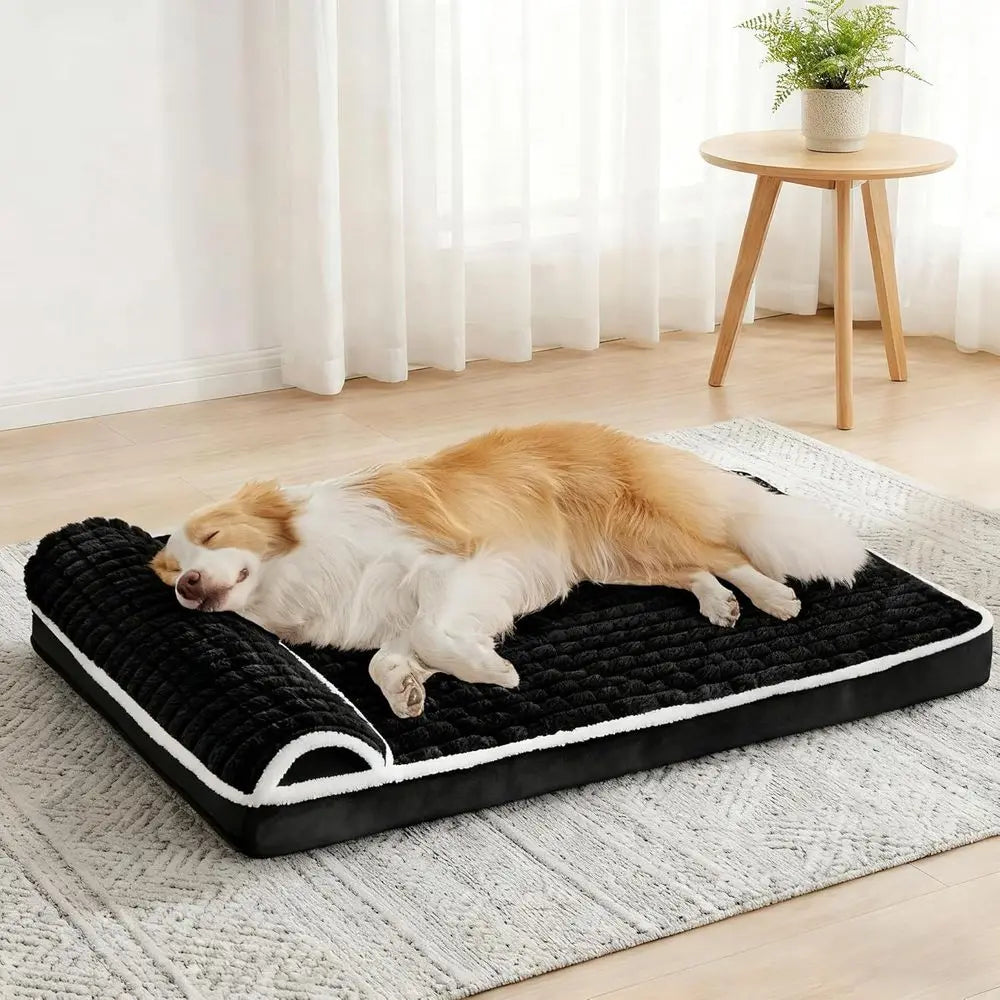 NONECN Orthopedic Dog Bed With Pillow Removable Waterproof Washable Cover