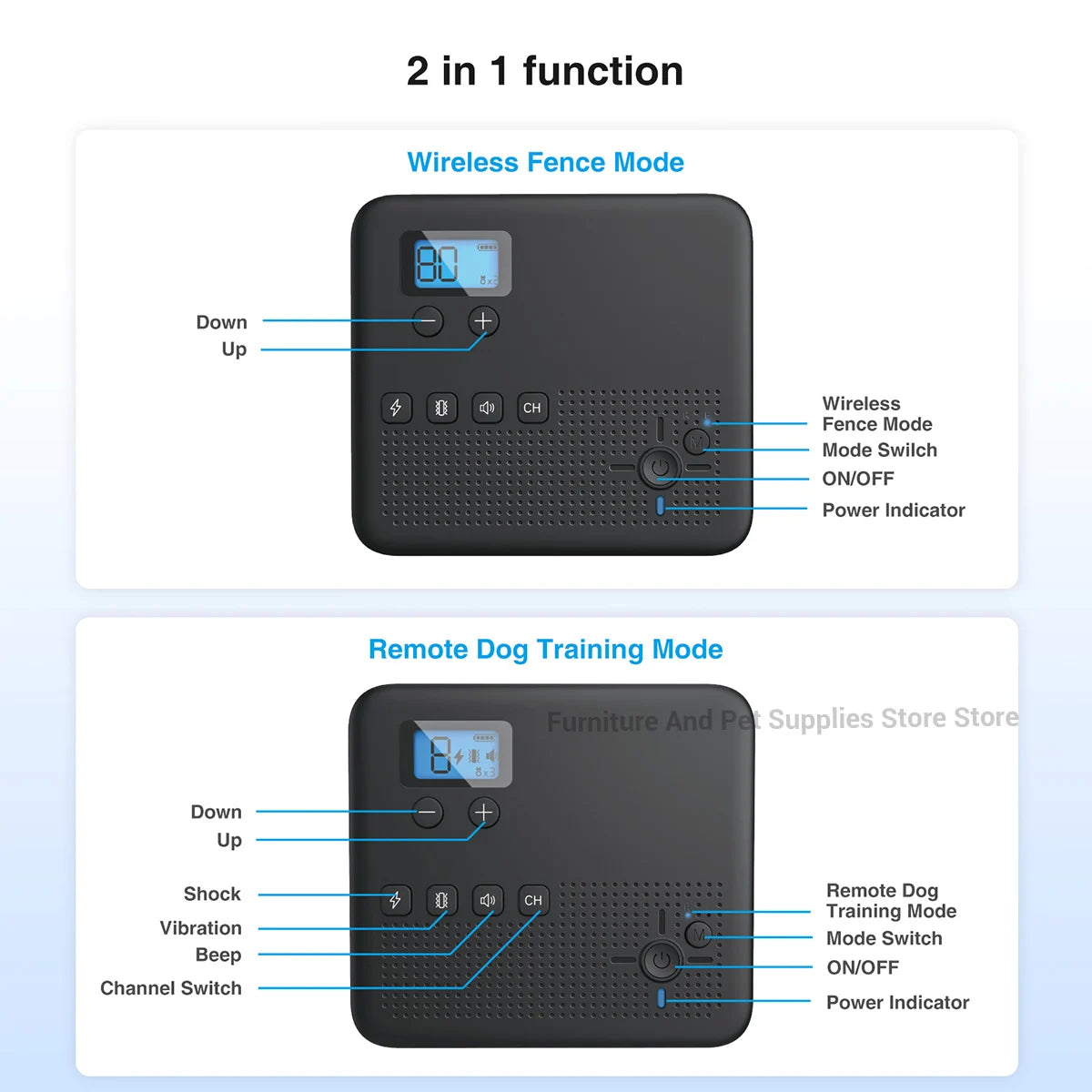 Pet Wireless Electronic Fence Remote Trainer Collar