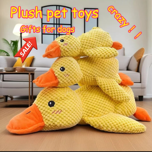 Plush Squeaky Duck Toy Calming Sleep Aid Durable Puppy Companion