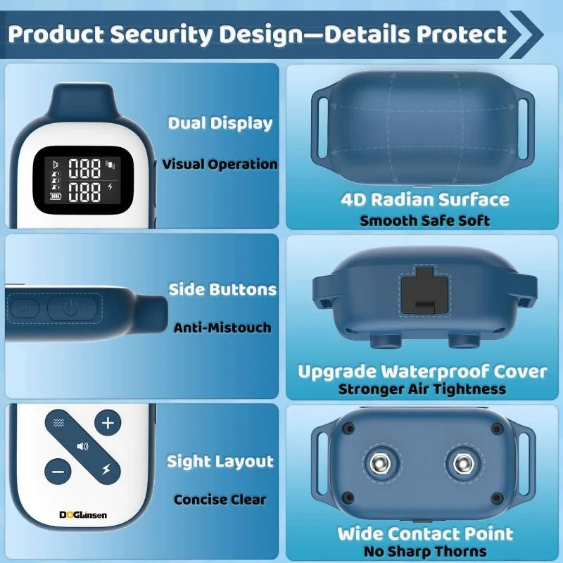 Dog Training Collar With Remote 3 Channel IP67 Waterproof 3300Ft
