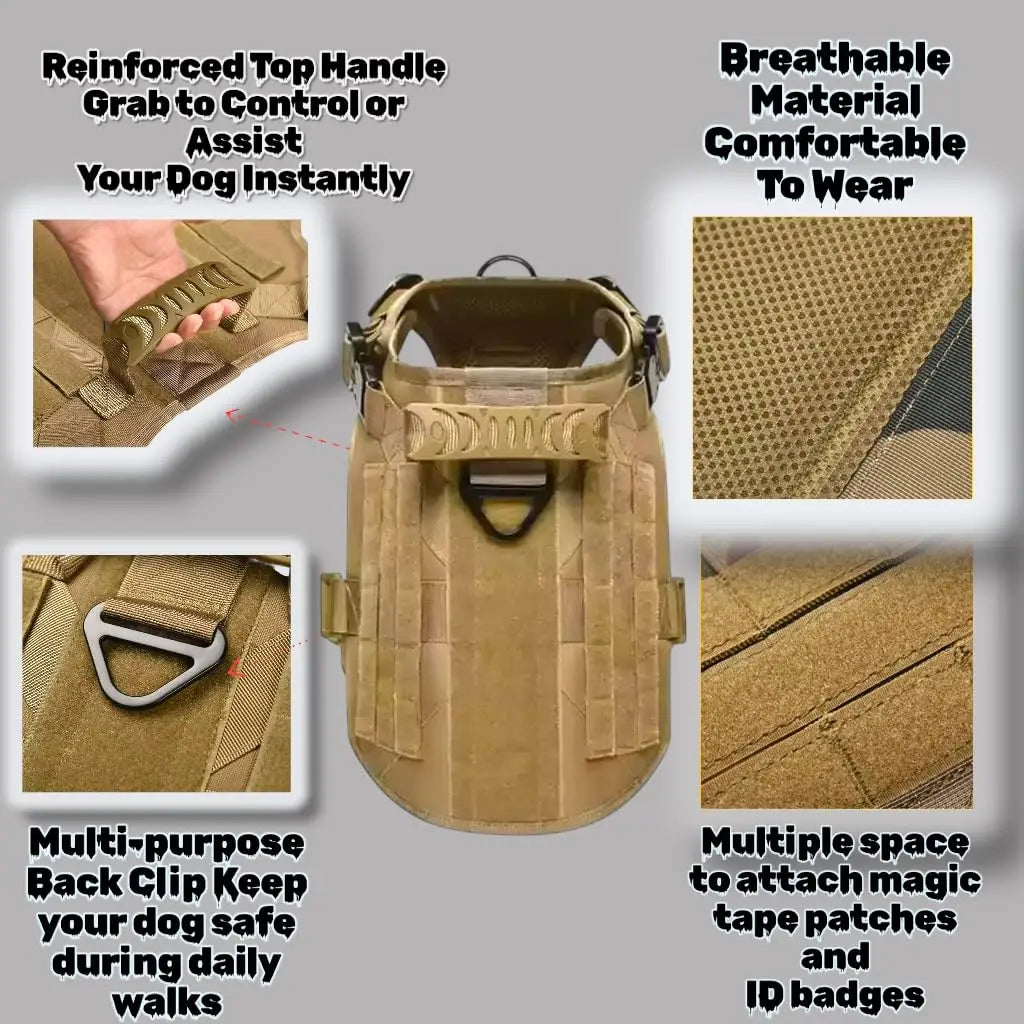 COOYOMOOCN Tactical Dog Harness No Pull Adjustable Service Vest