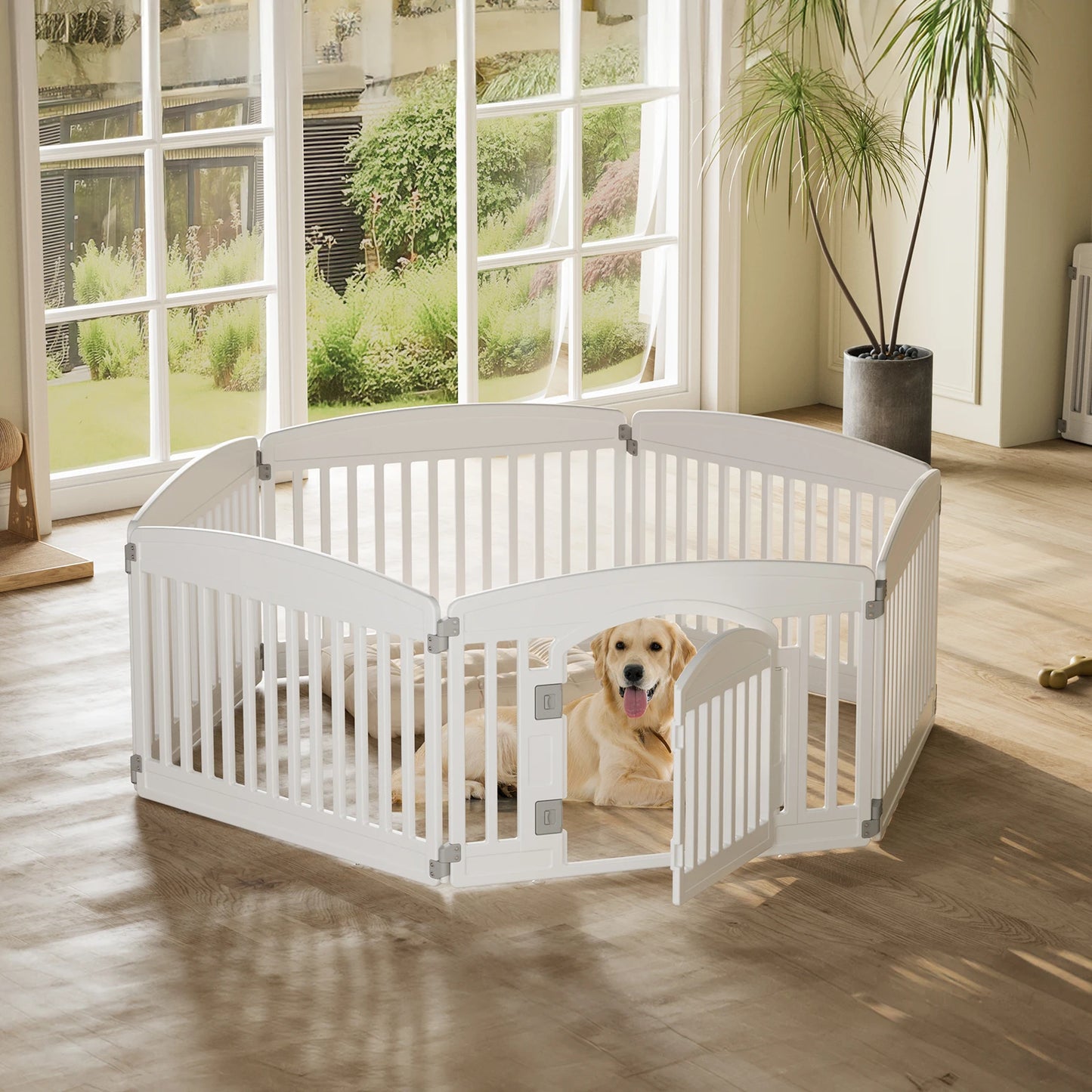 JHK Plastic Dog Playpen Indoor Outdoor Durable Pet Fence