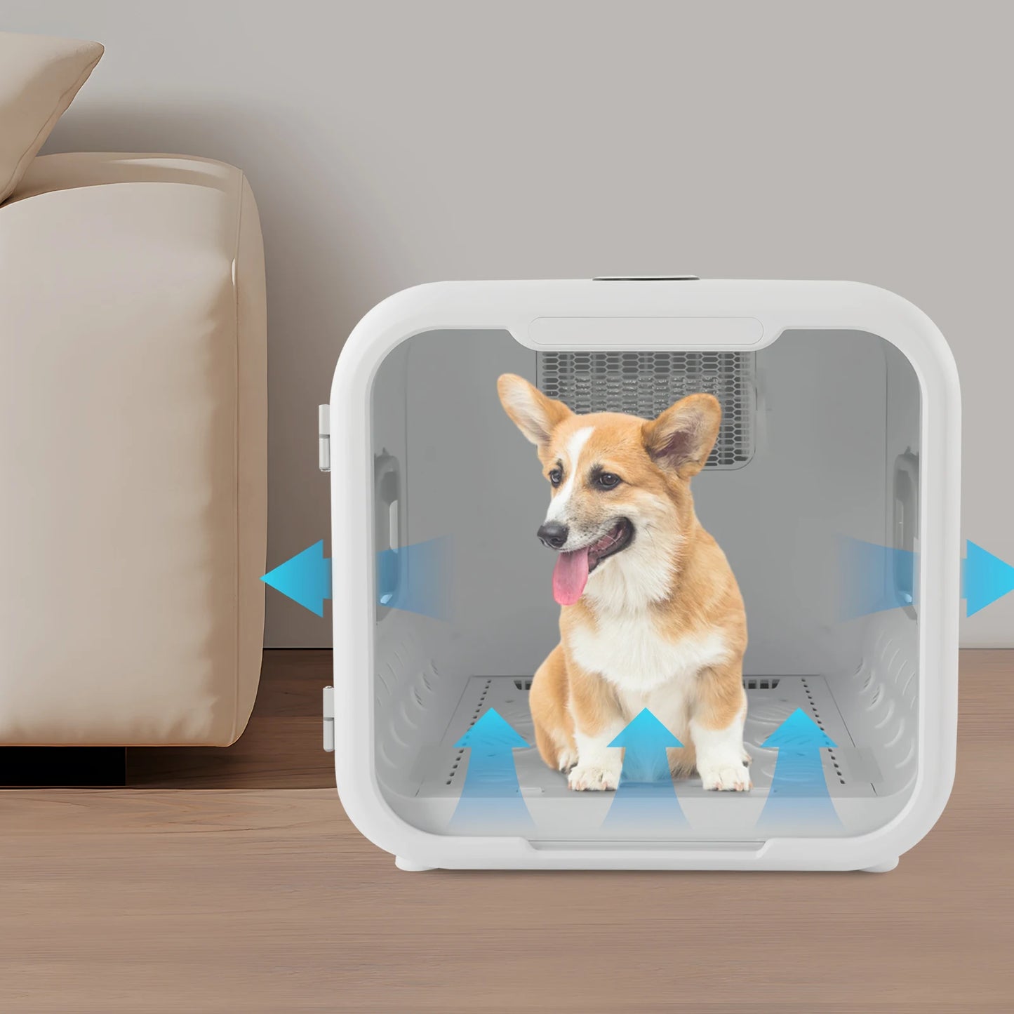 Professional Pet Cat Grooming Box 71L 800W Portable Cat Dog Quiet Dryer Box Machine Four Sides 360 ° Circulation Air Supply
