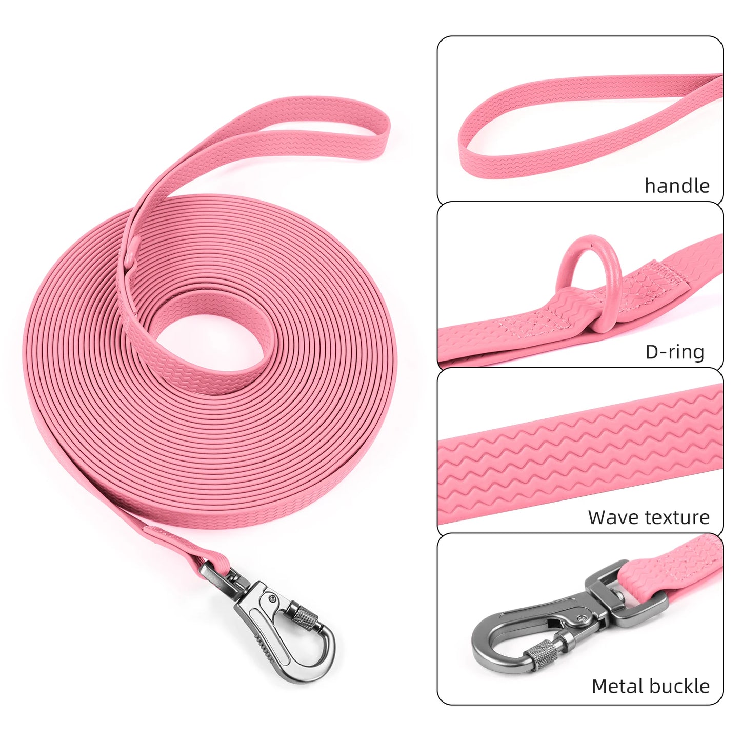 Henshine Dog Gear PVC Leash Non Slip Waterproof Training Leash