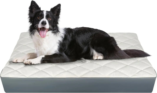 Orthopedic Dog Bed With Memory Foam Waterproof Faux Leather Non Slip