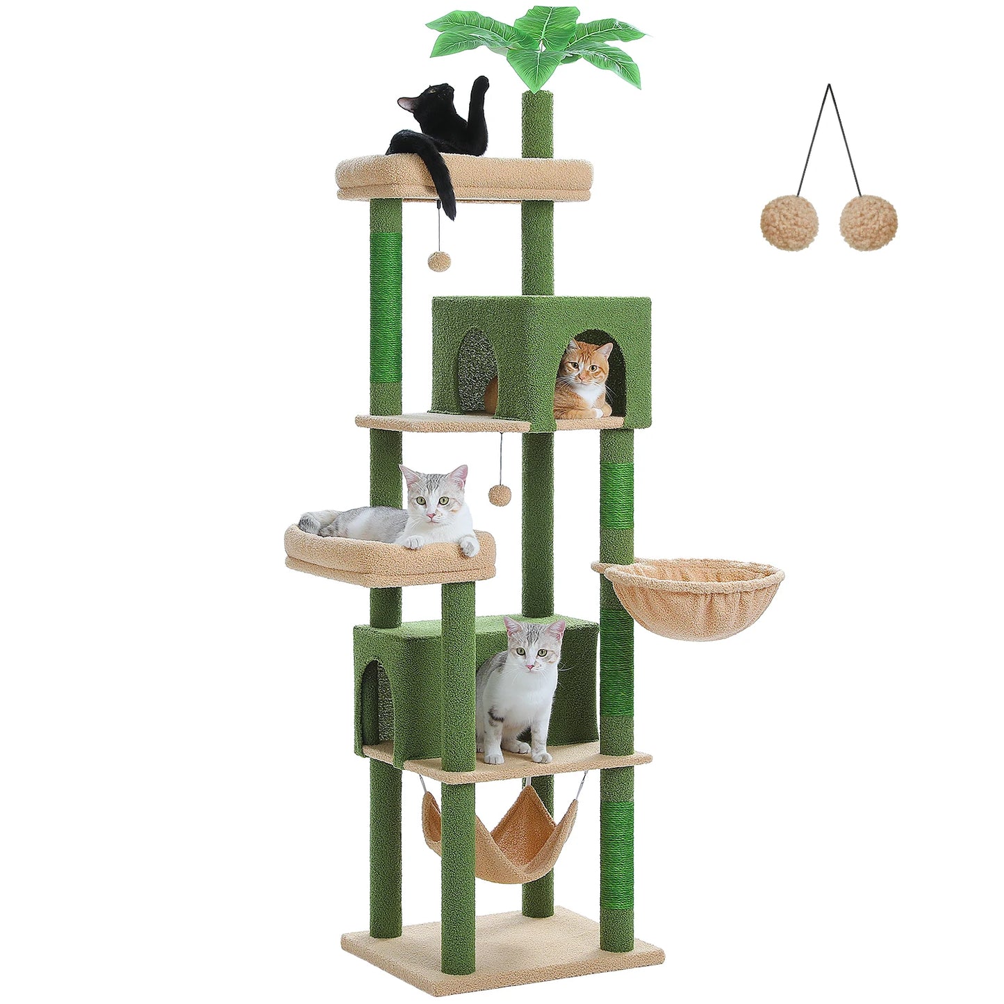 PEQULTICN Six Level Cat Tree Tower With Perches Hammocks Condos