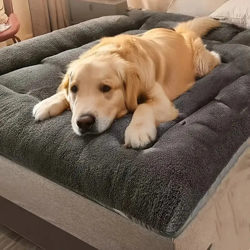 xtra Large Plush Dog Bed Sofa 8-Grid Thick Soft Pet Mat for Small Medium Large Dogs Cats Winter Warm Washable Anti-Slip Rectangu