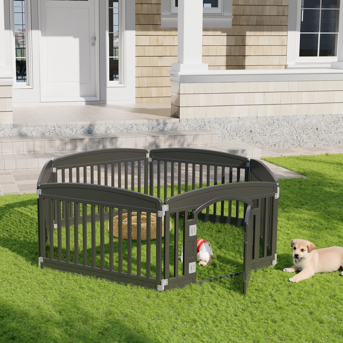 JHK Plastic Dog Playpen Indoor Outdoor Durable Pet Fence