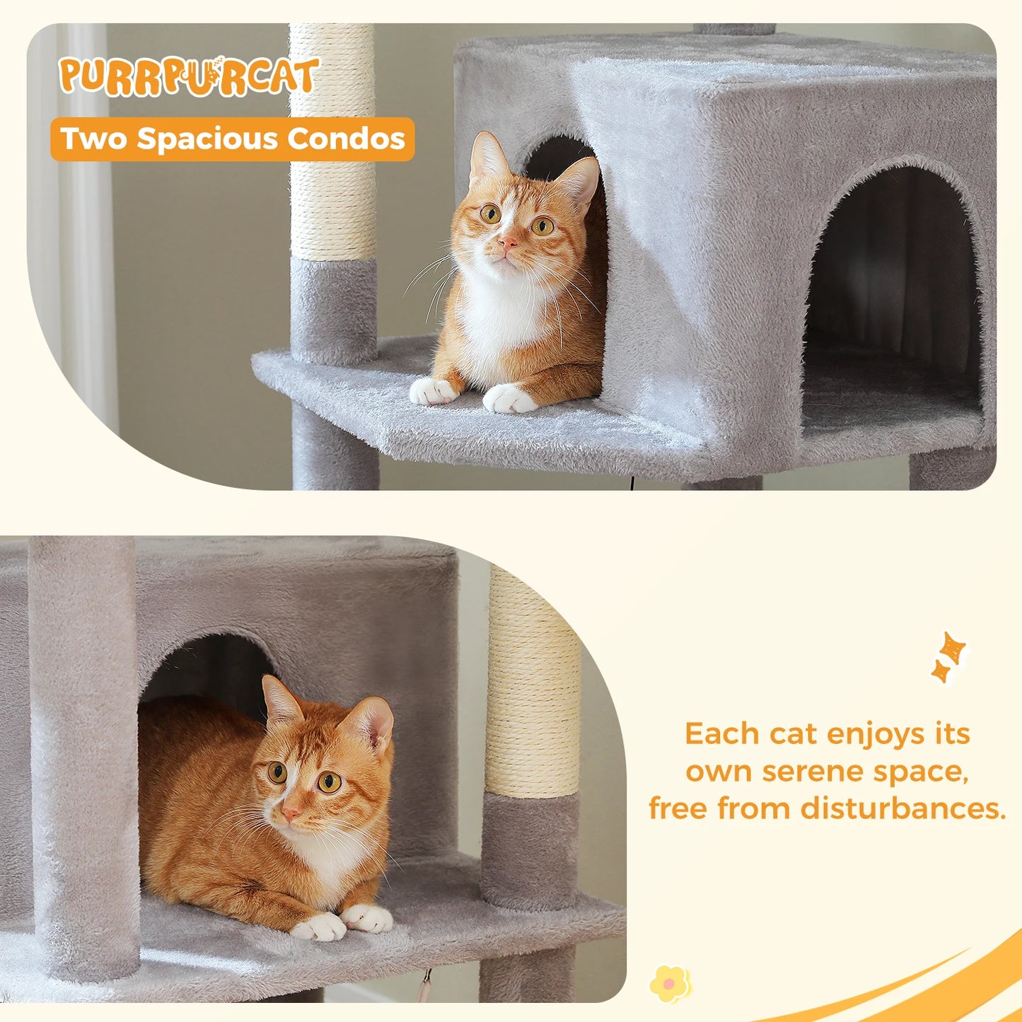 PEQULTICN Six Level Cat Tree Tower With Perches Hammocks Condos