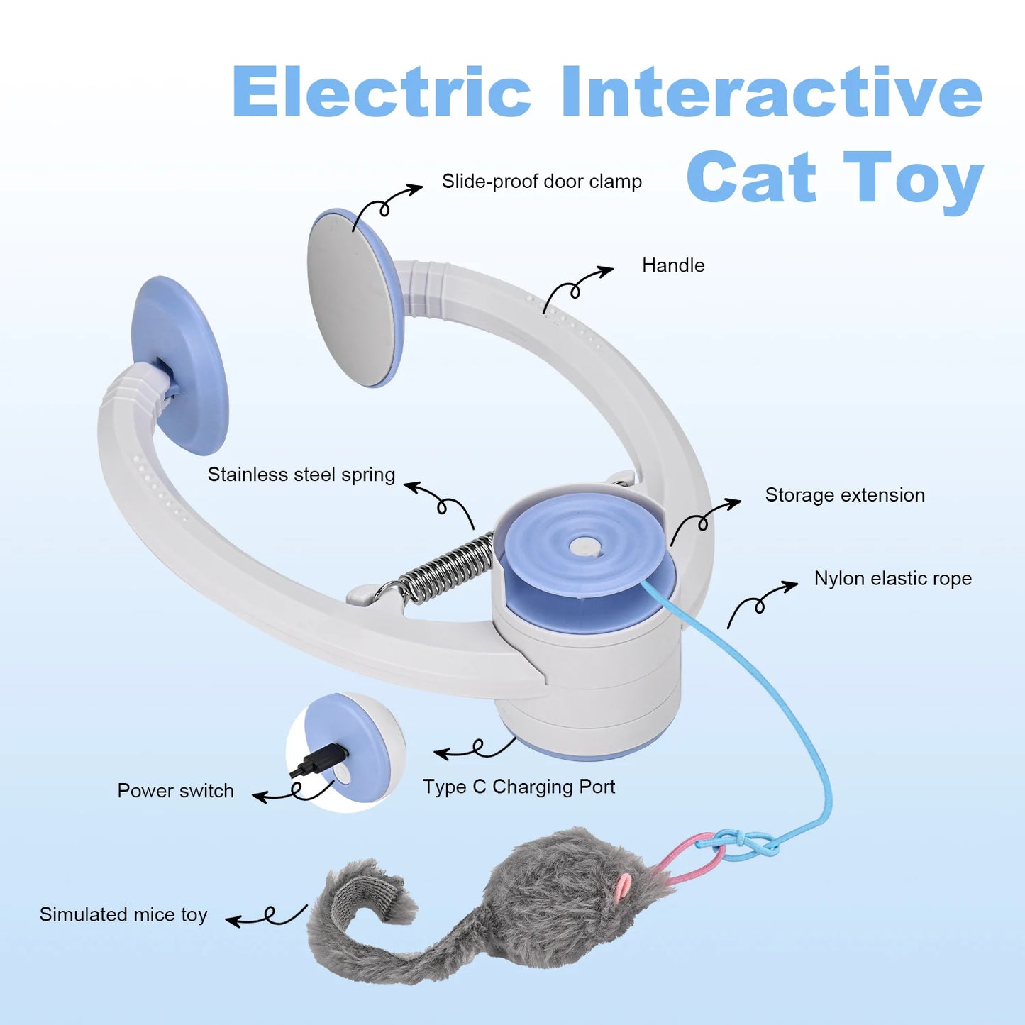 Cityflee USB Rechargeable Electric Door Hanging Cat Toy With Motion