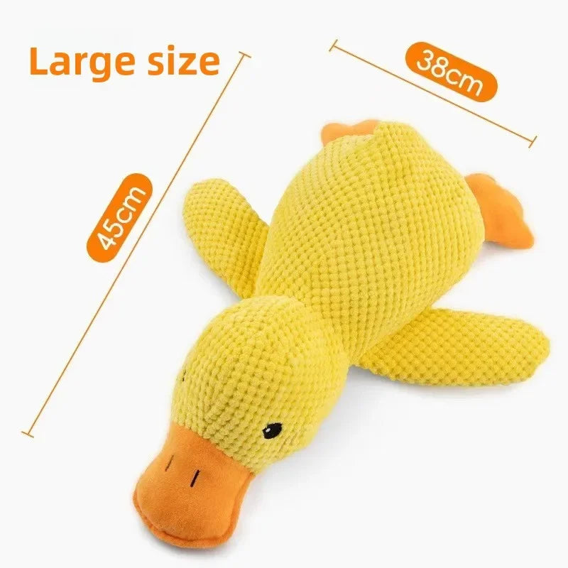 Plush Squeaky Duck Toy Calming Sleep Aid Durable Puppy Companion