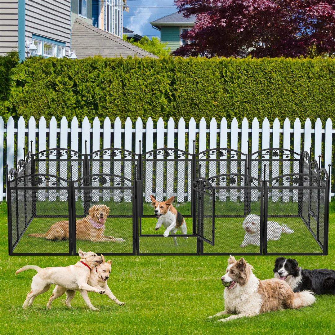 BINGOPAW Heavy Duty Dog Playpen With Waterproof Pad Indoor Outdoor