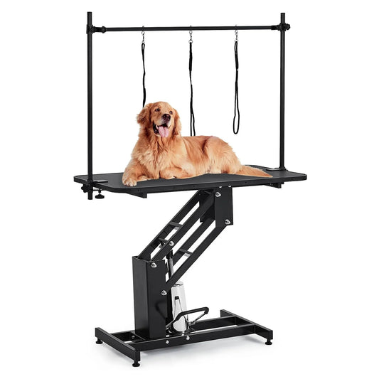 HiMISS Heavy Duty Hydraulic Dog Grooming Table With Overhead Arm