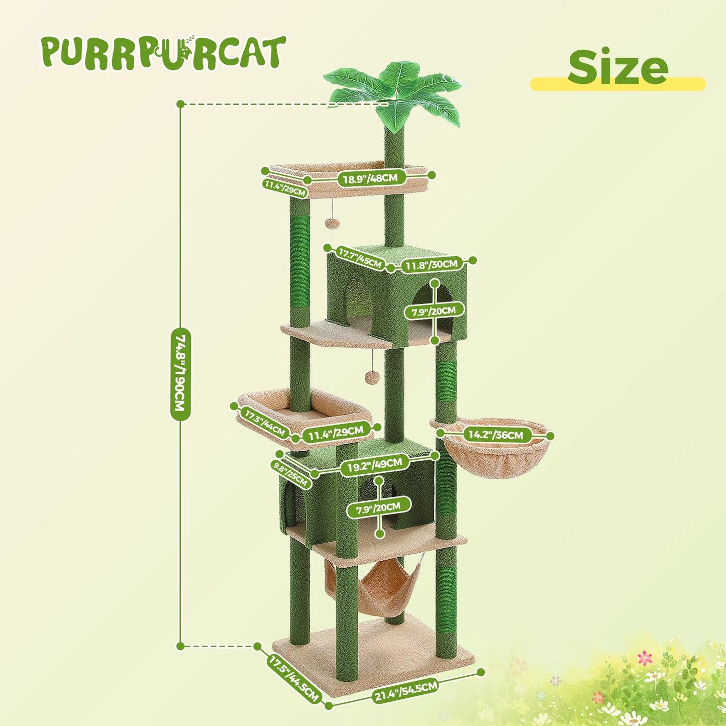 PEQULTICN Six Level Cat Tree Tower With Perches Hammocks Condos