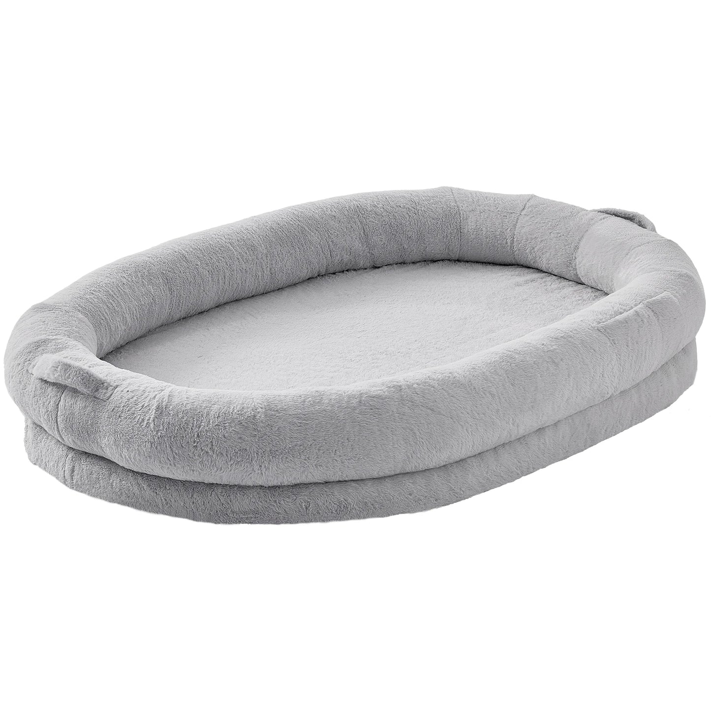 SucceBuy Human Dog Bed With Washable Faux Rabbit Fur Cover Orthopedic Foam