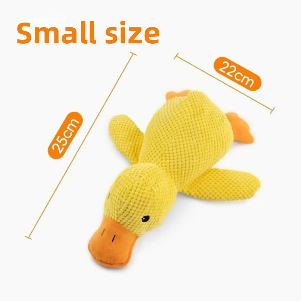 Plush Squeaky Duck Toy Calming Sleep Aid Durable Puppy Companion