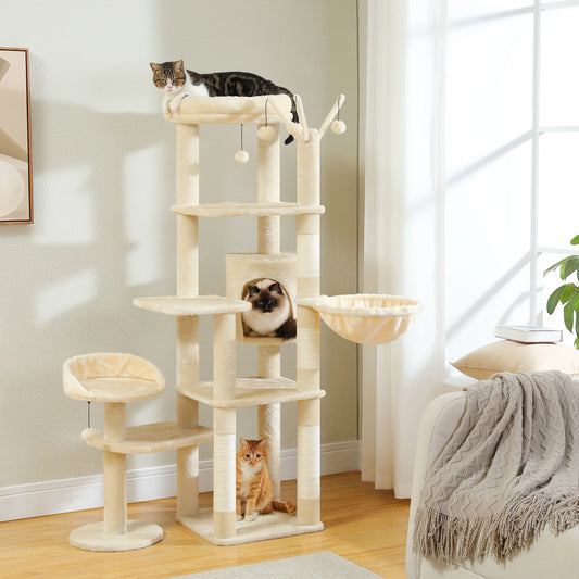 PEQULTICN Multi-Level Cat Tree With Scratching Post Tower