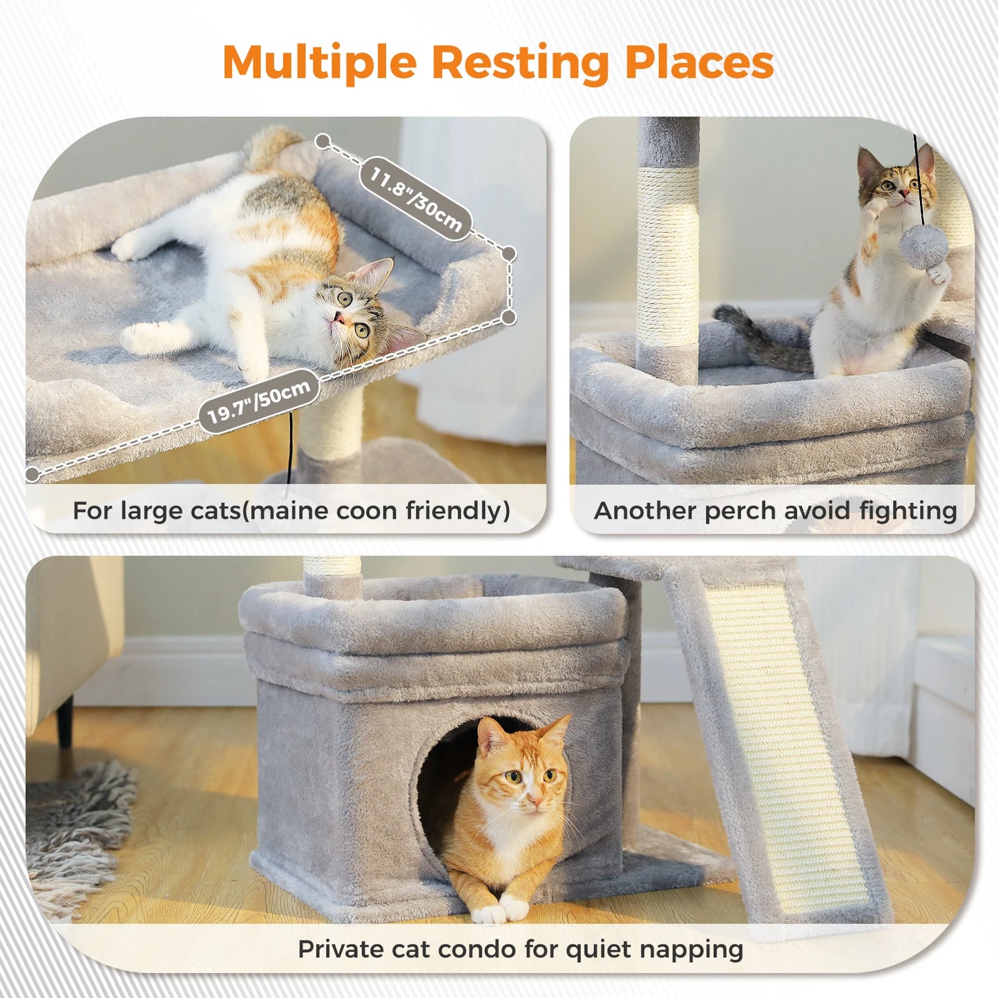 PAWZ Road Cat Tree Indoor Tower With Scratching Post
