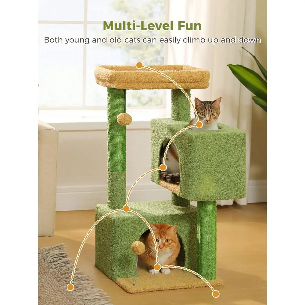 XMSJ Cat Tree Tower Multilevel With Sisal Posts And Toys