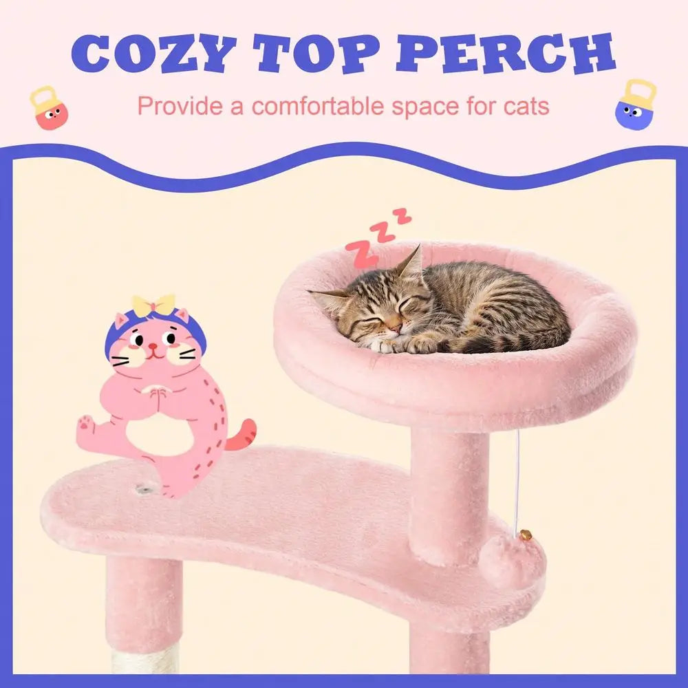XMSJ Cat Tree Indoor Multi Level Tower With Plush Perches