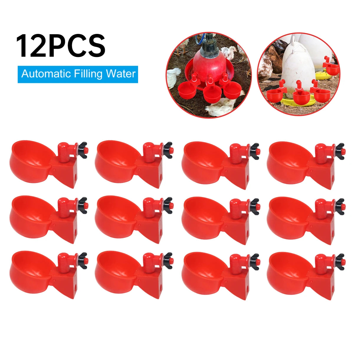 APWIKOGER Automatic Chicken Drinking Cup Waterer For Chicks Ducks Geese Quail