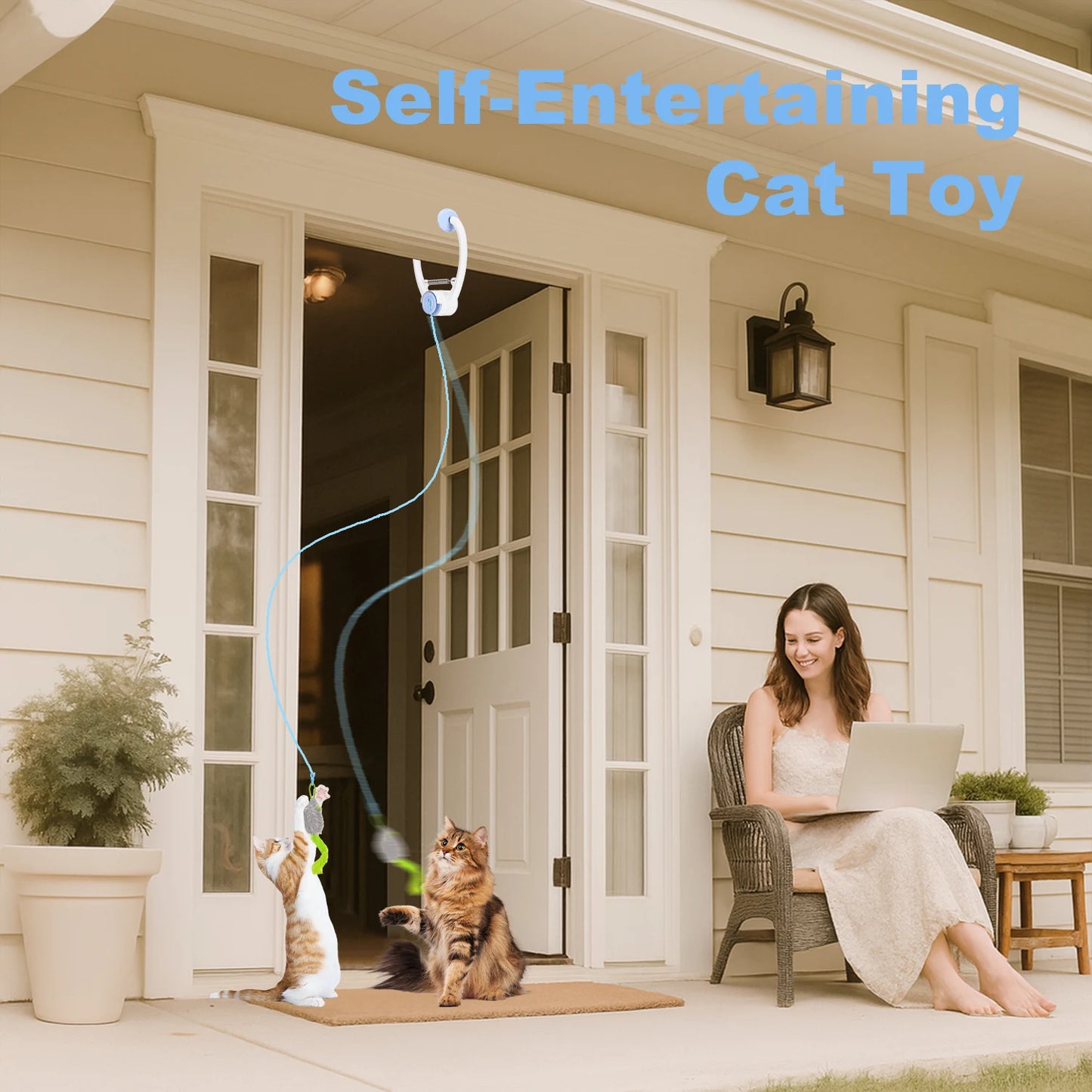 Cityflee USB Rechargeable Electric Door Hanging Cat Toy With Motion