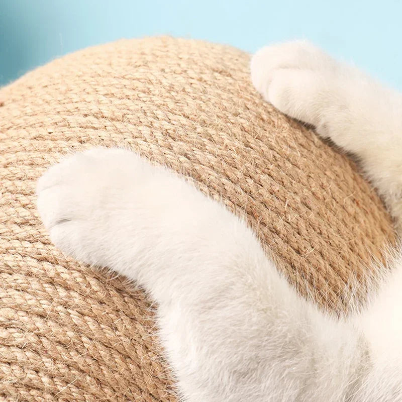 Cat Scratching Ball Toy Kitten Sisal Rope Ball Board Scratcher