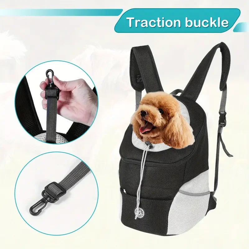 Breathable Pet Backpack Carrier With Adjustable Straps For Dogs
