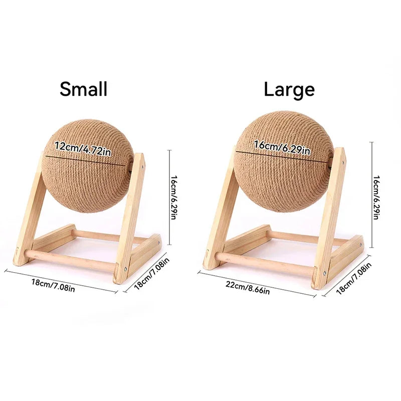 Cat Scratching Ball Toy Kitten Sisal Rope Ball Board Scratcher