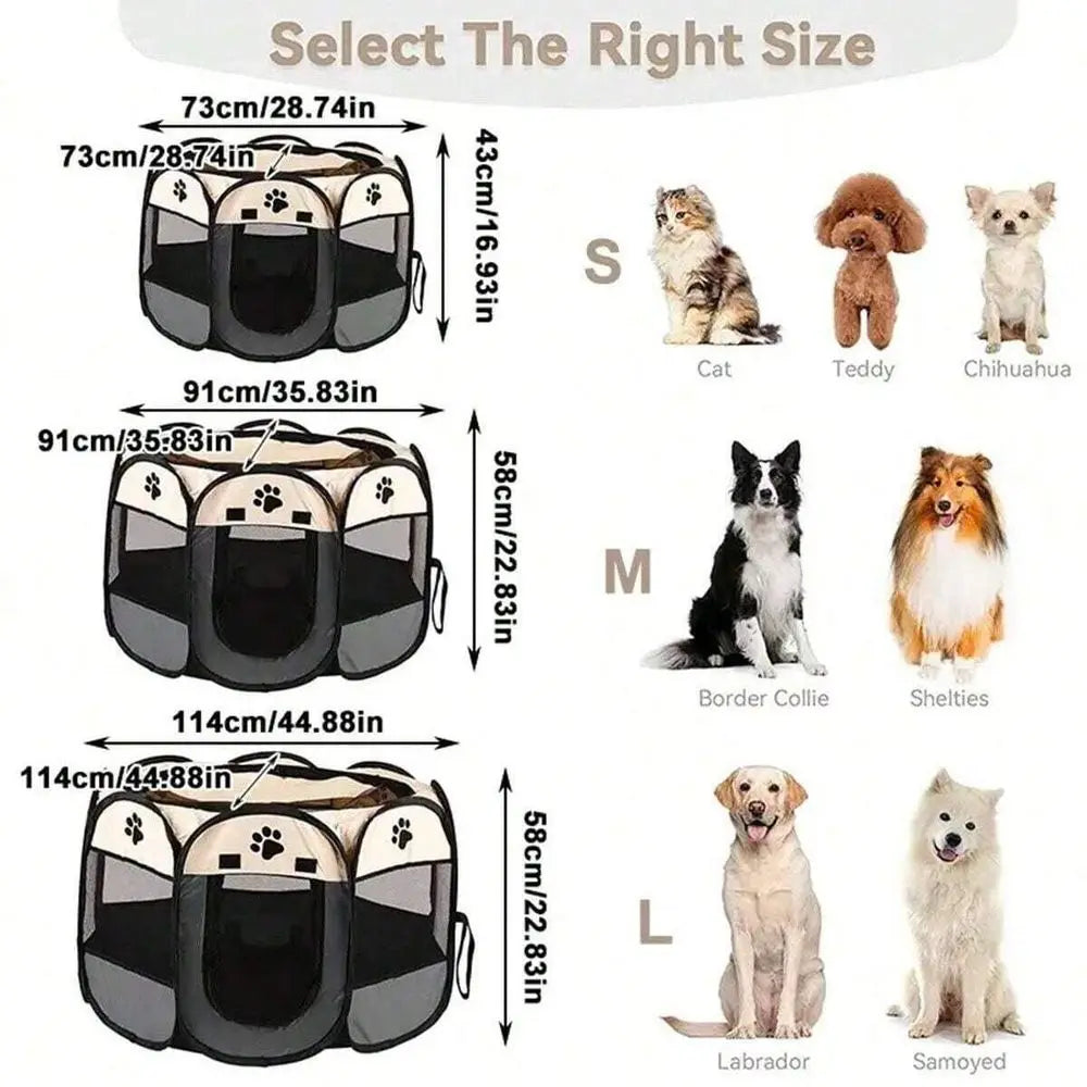 Foldable Dog Playpen Kennel Shelter Outdoor Easy Setup