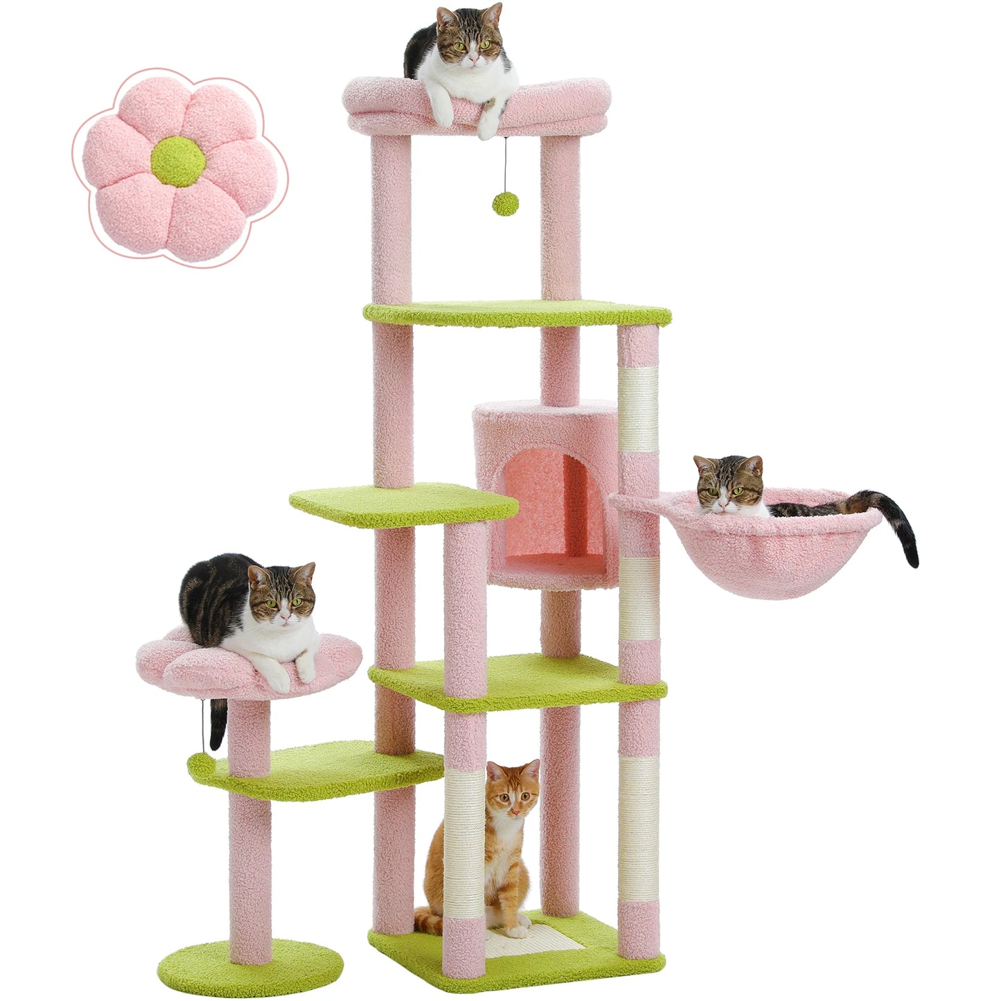 PEQULTICN Multi-Level Cat Tree With Scratching Post Tower