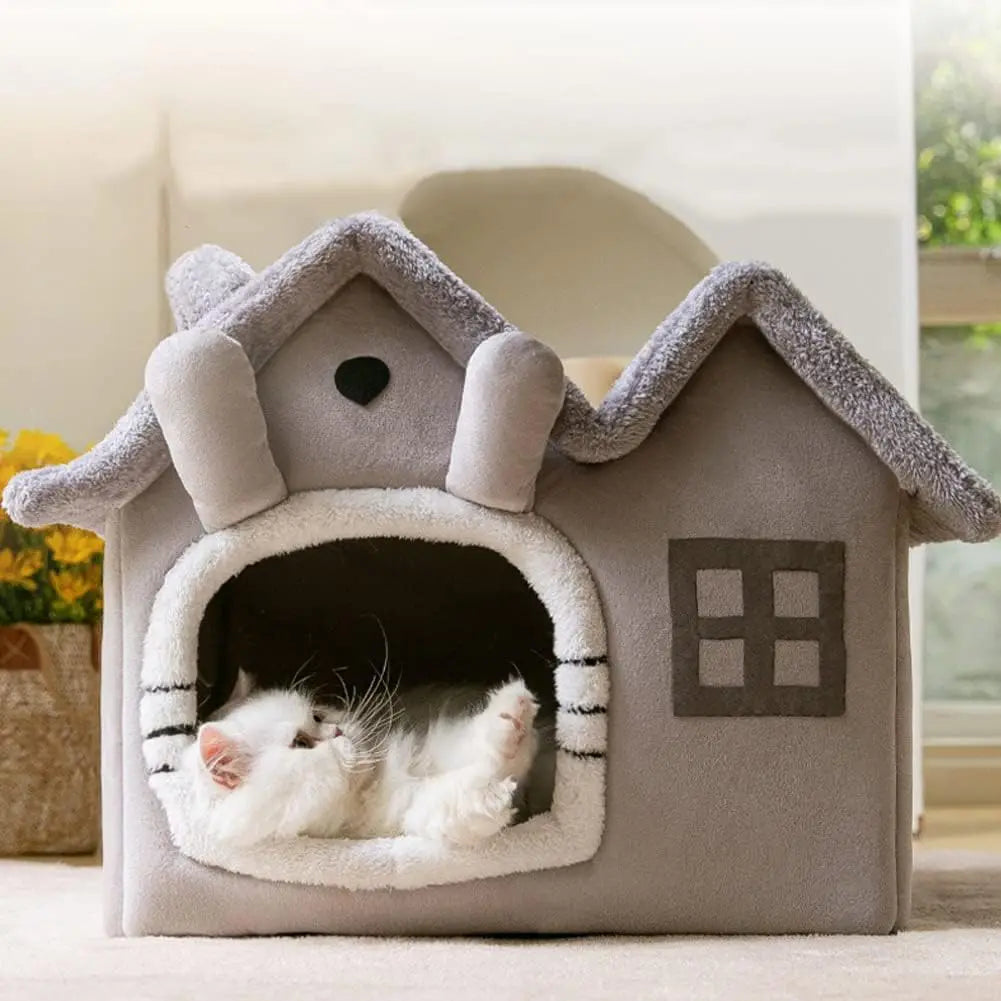 ATUBANCN Luxury Double Roof Indoor Dog House Cat Nest Kennel