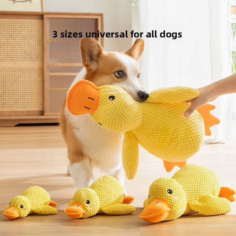 Plush Duck Dog Toy Squeaky Bite Resistant Chew Toy